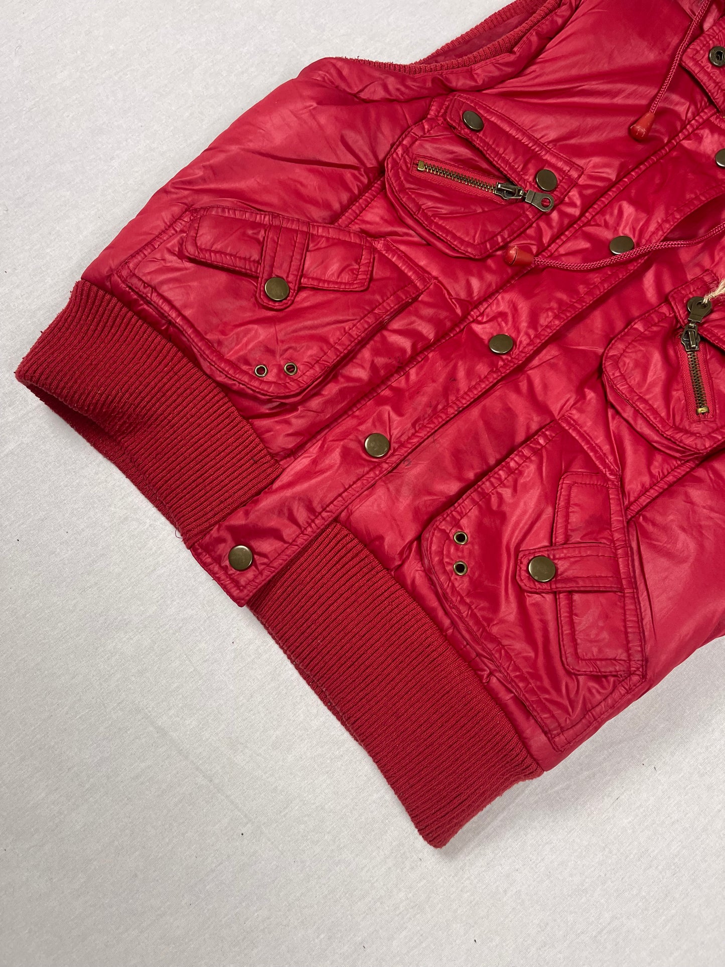 Y2k Weste mit fellkapuze Woman (s)