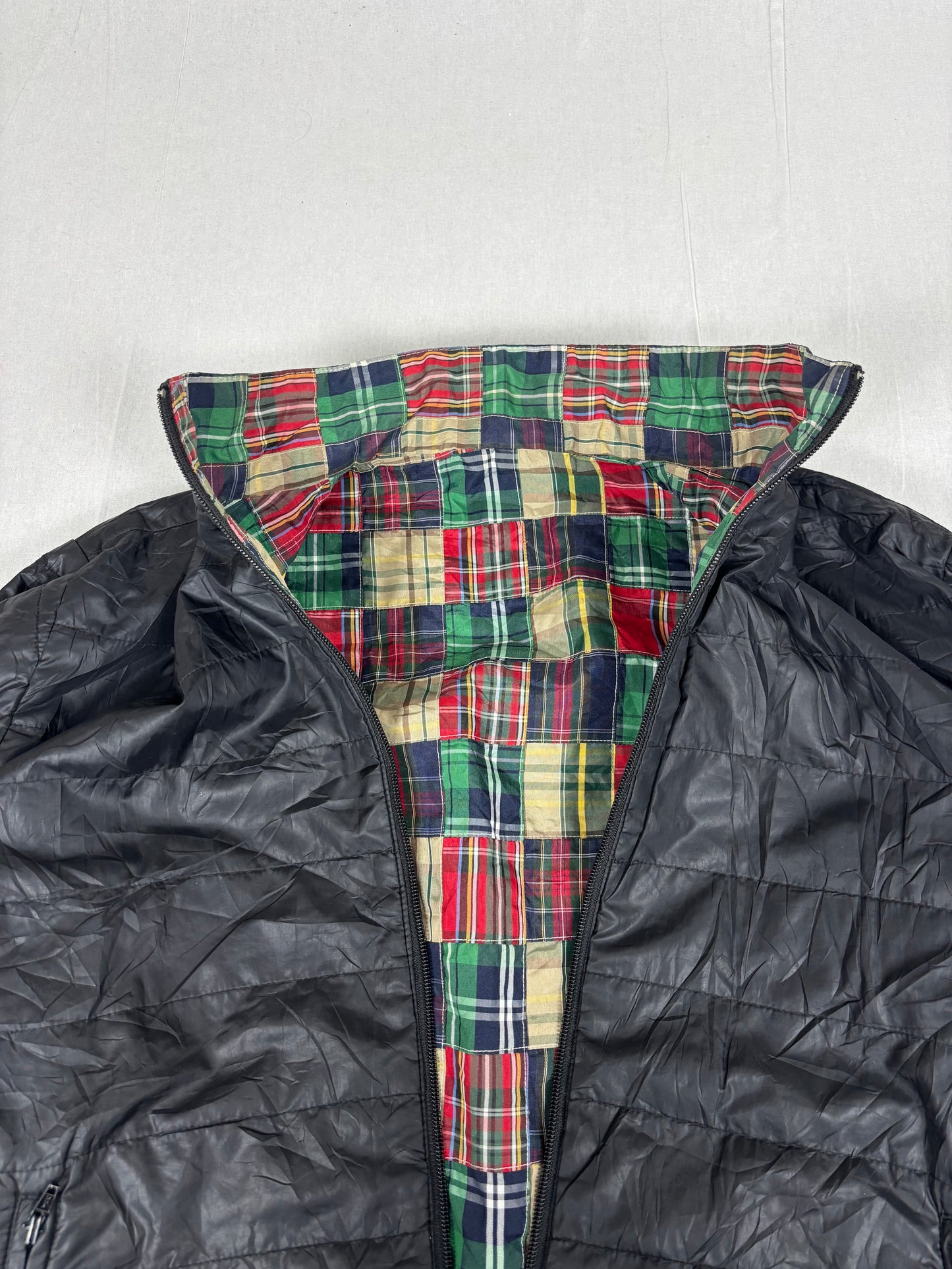 2000s resonate Goodenough reversible 2in1 plaid jacket (l)
