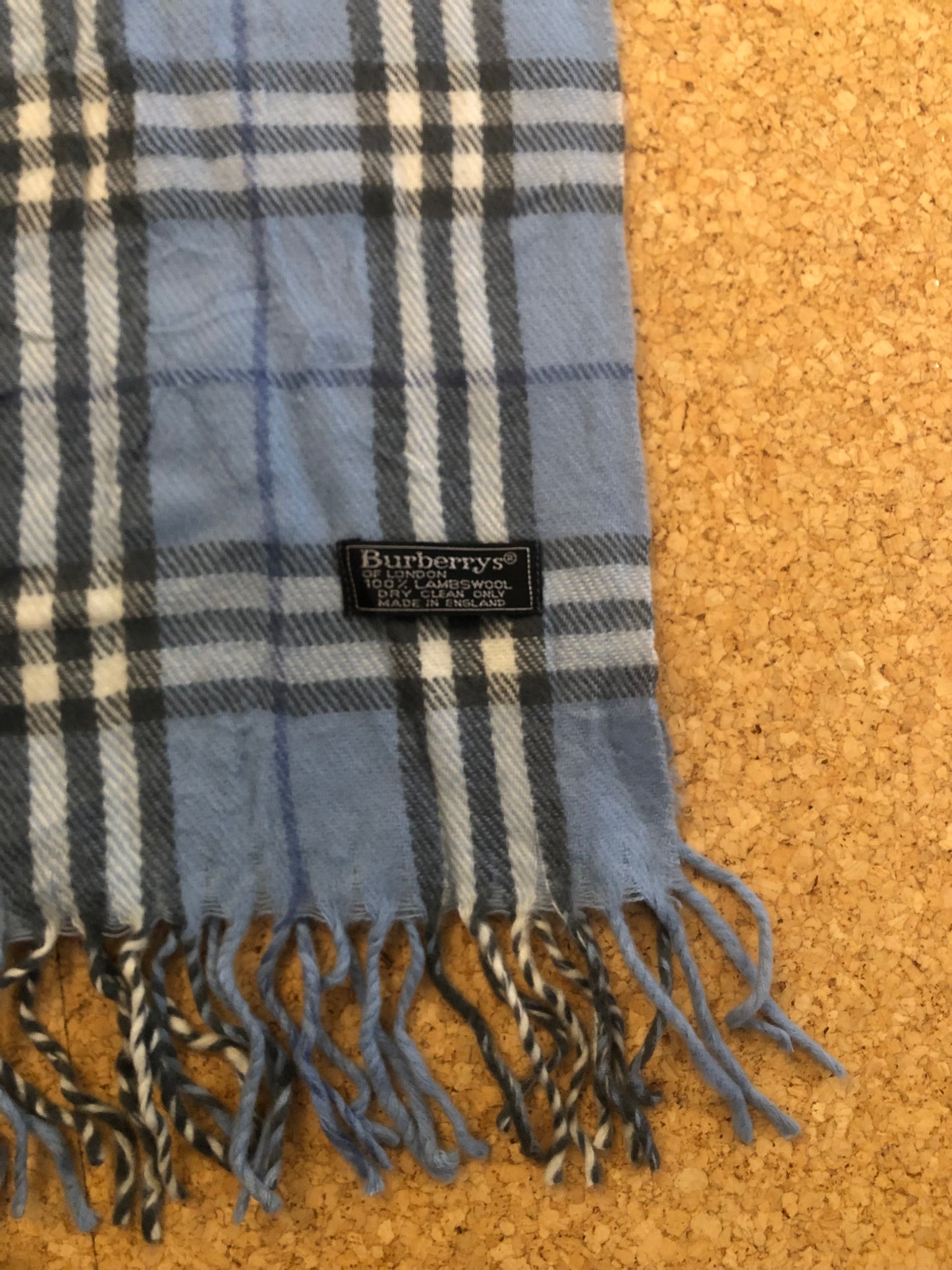 Vintage Burberry scarf light blue