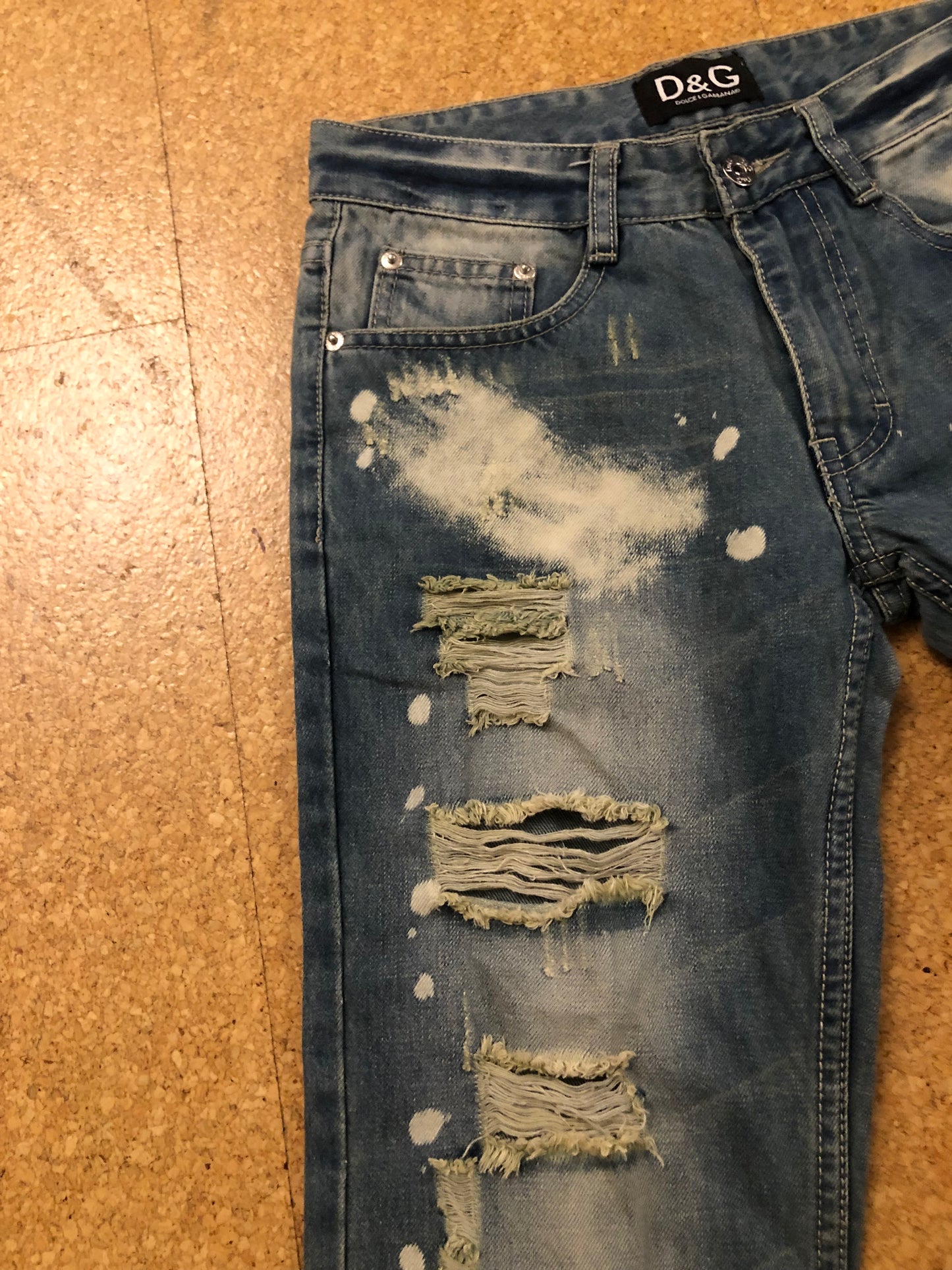 Vintage D&G distressed straight denim (W30/S)