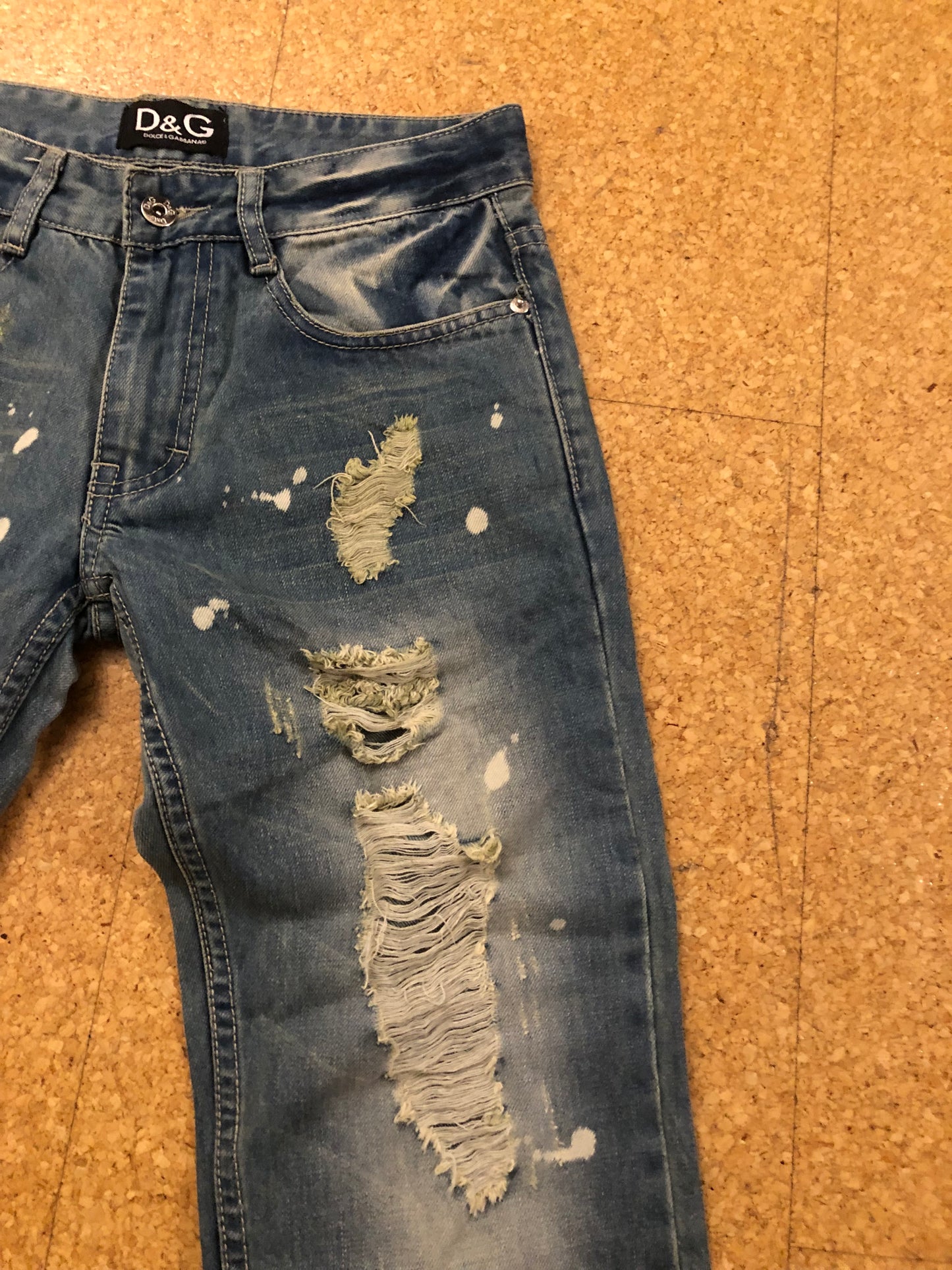 Vintage D&G distressed straight denim (W30/S)