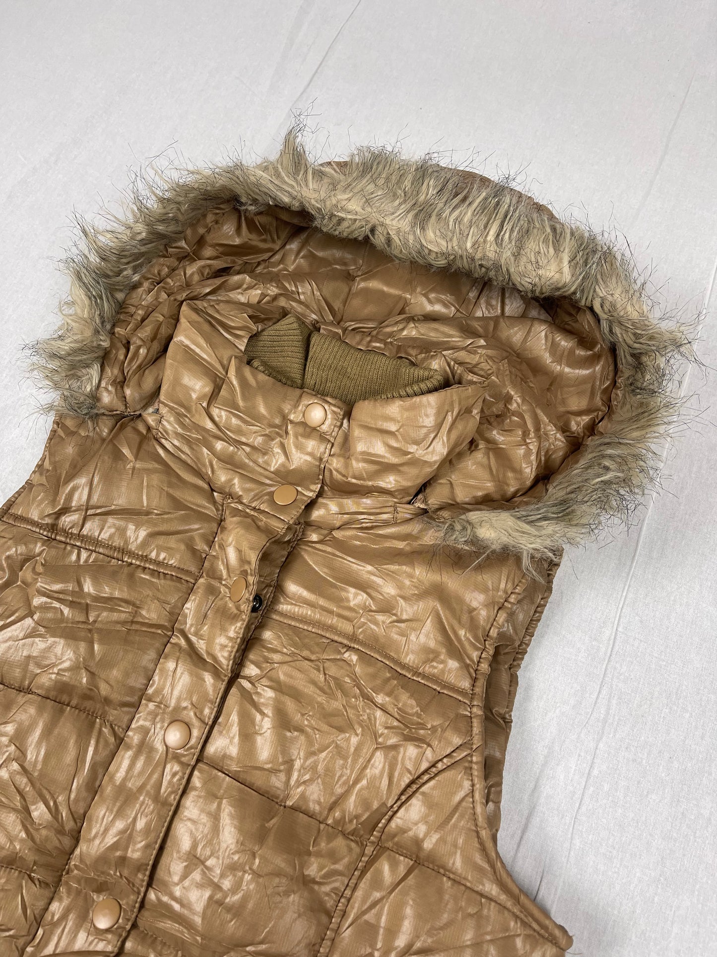 Y2k Weste mit fellkapuze Woman (s)