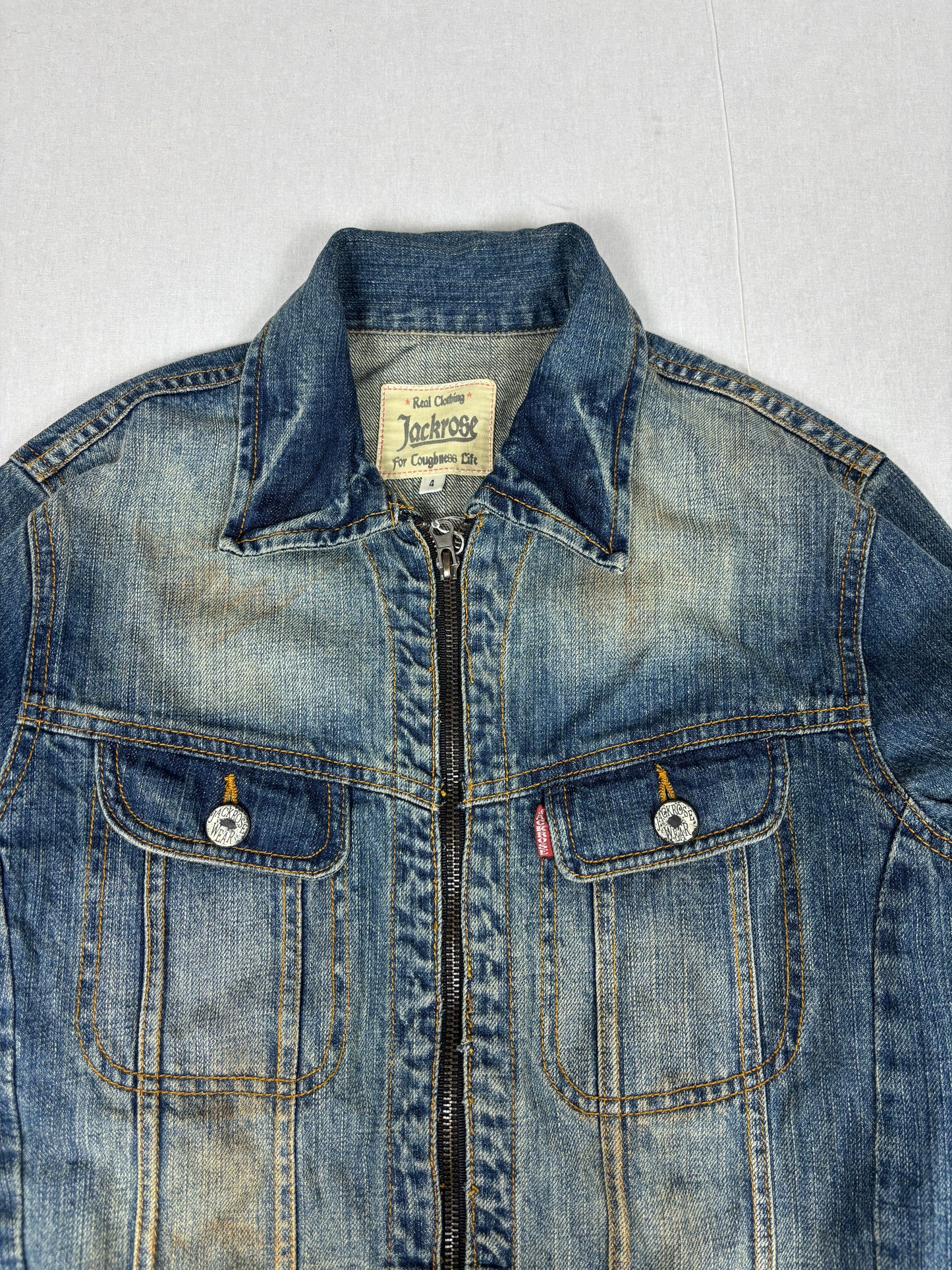 00s Jackrose faded ZIP denim Jacket (s/m)