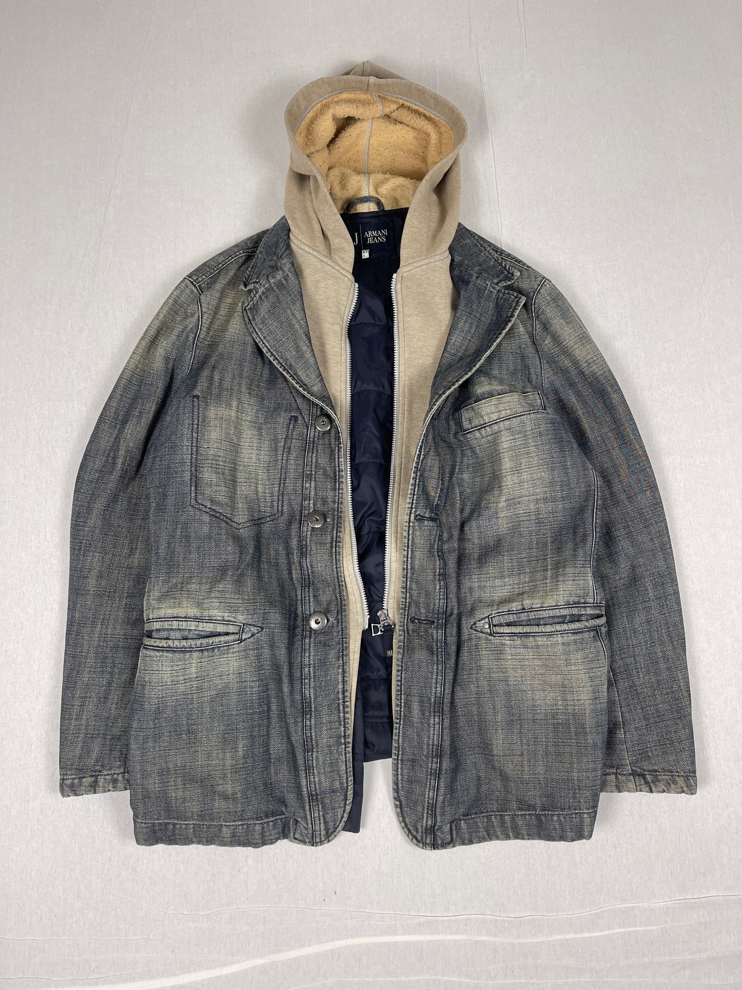Armani layered denim Jacket (l-xl)