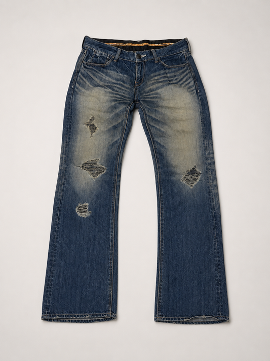 Murder license distressed flared Jeans (w34)