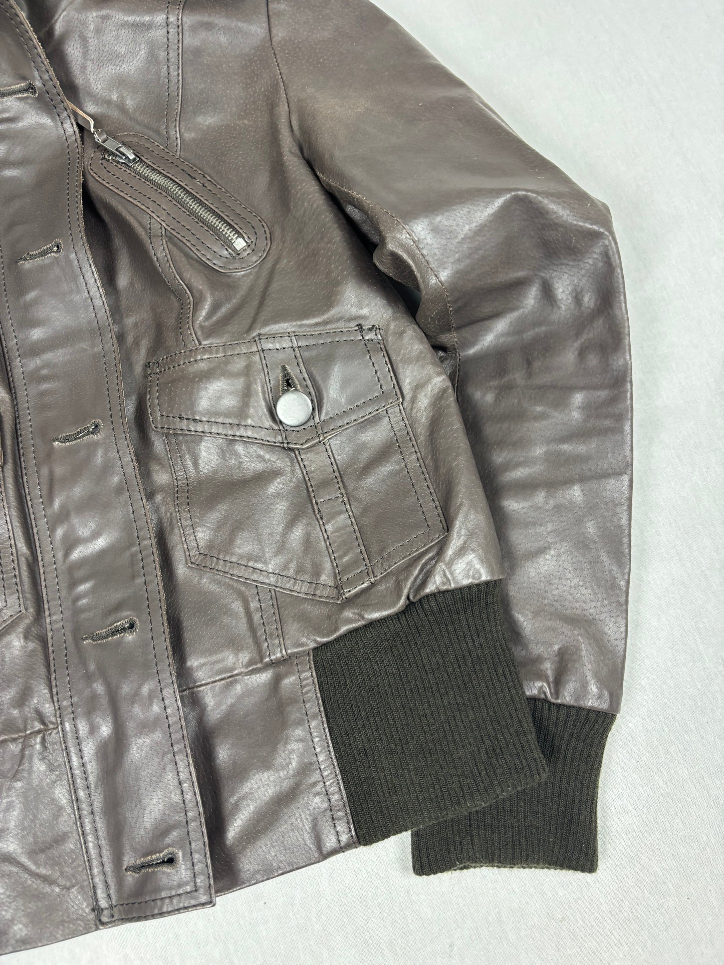 Leather hooded Jacket (s Woman)