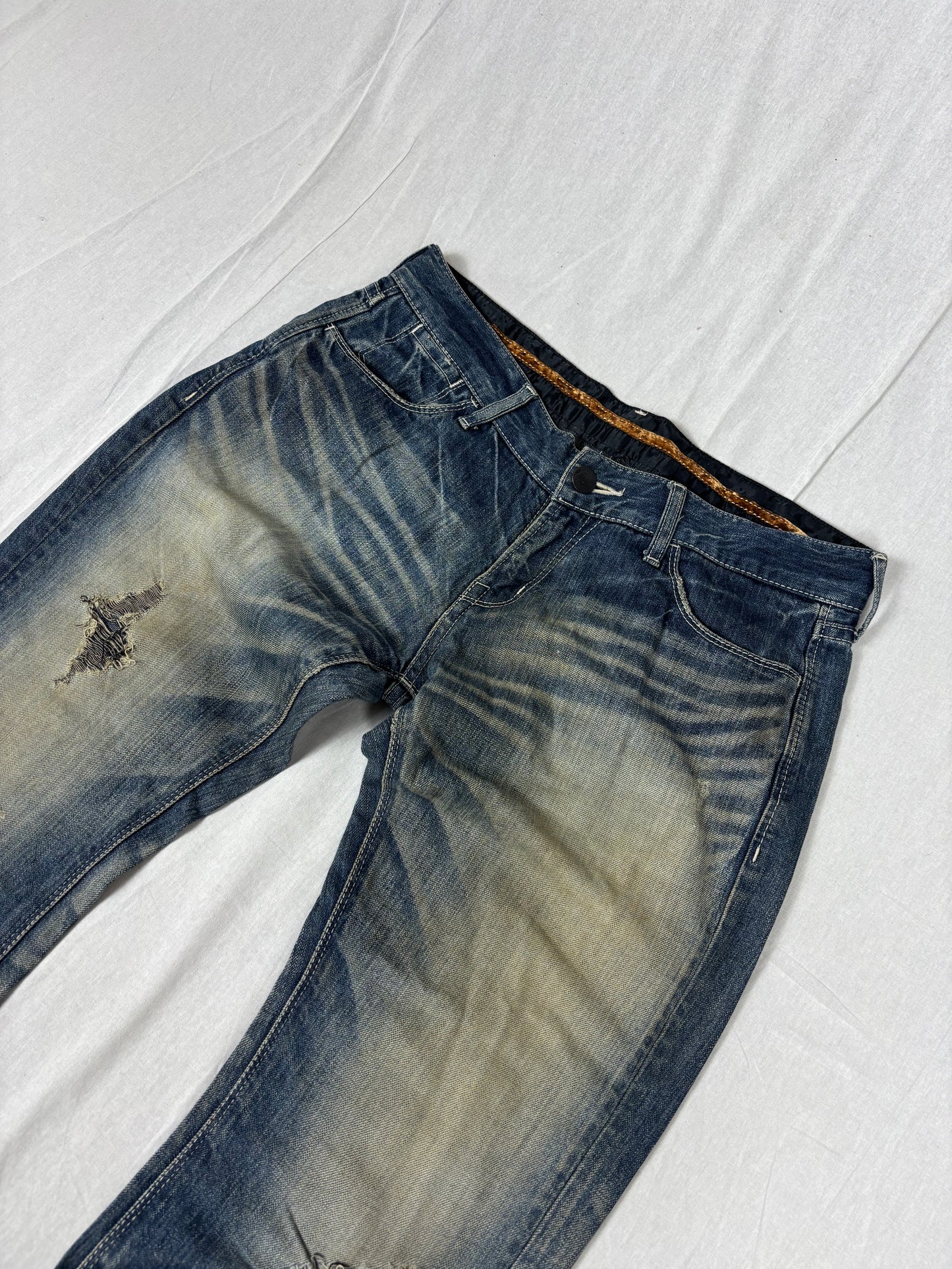 Murder license distressed flared Jeans (w34)