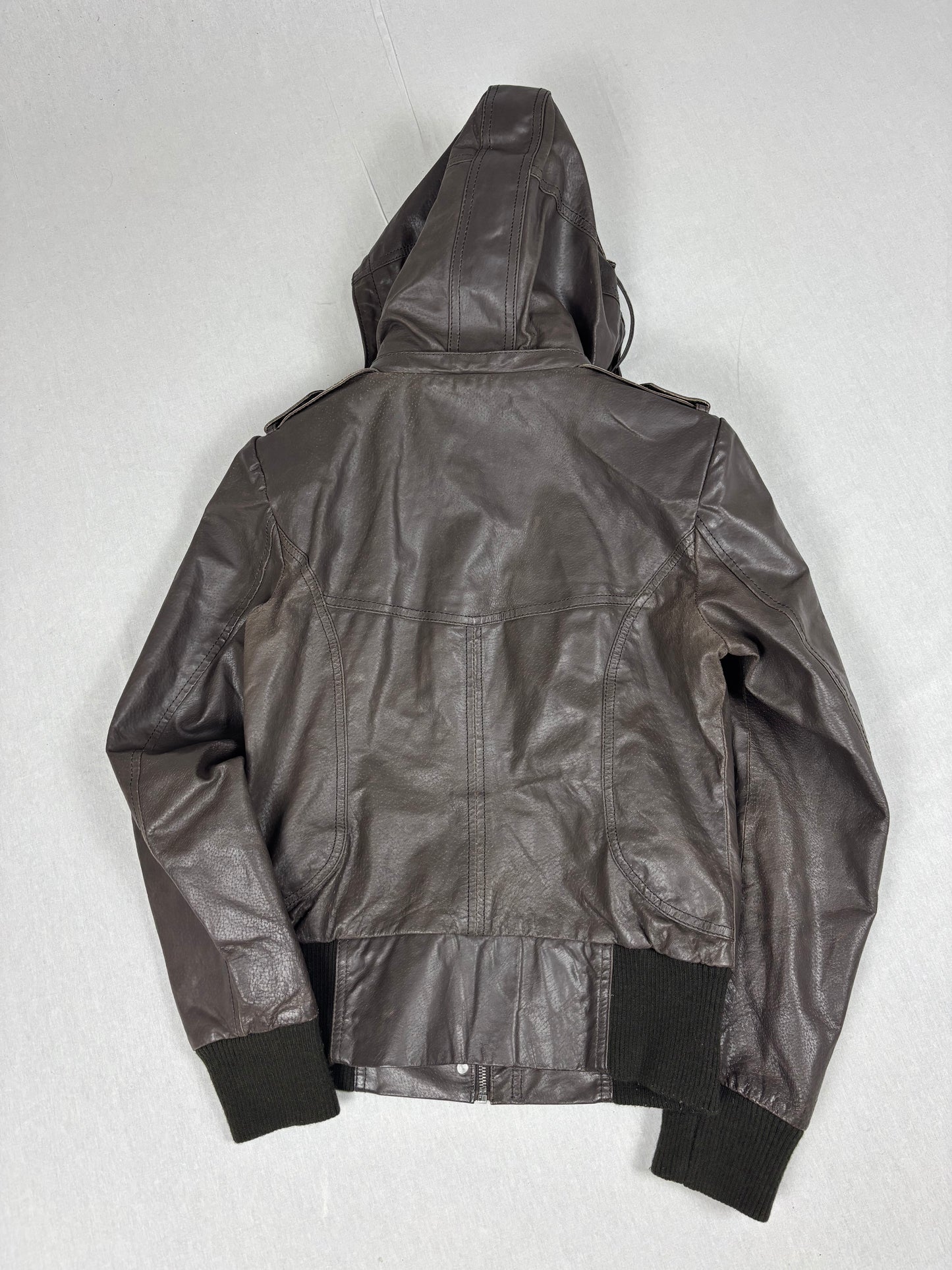 Leather hooded Jacket (s Woman)