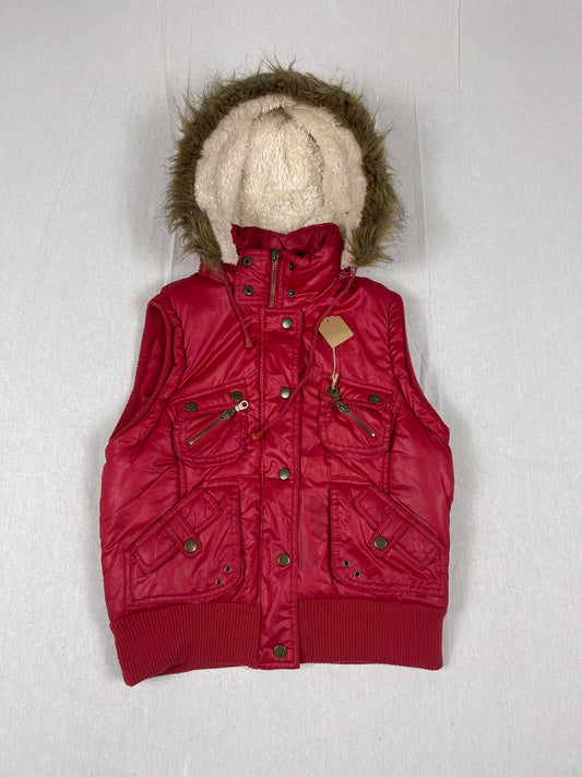 Y2k Weste mit fellkapuze Woman (s)