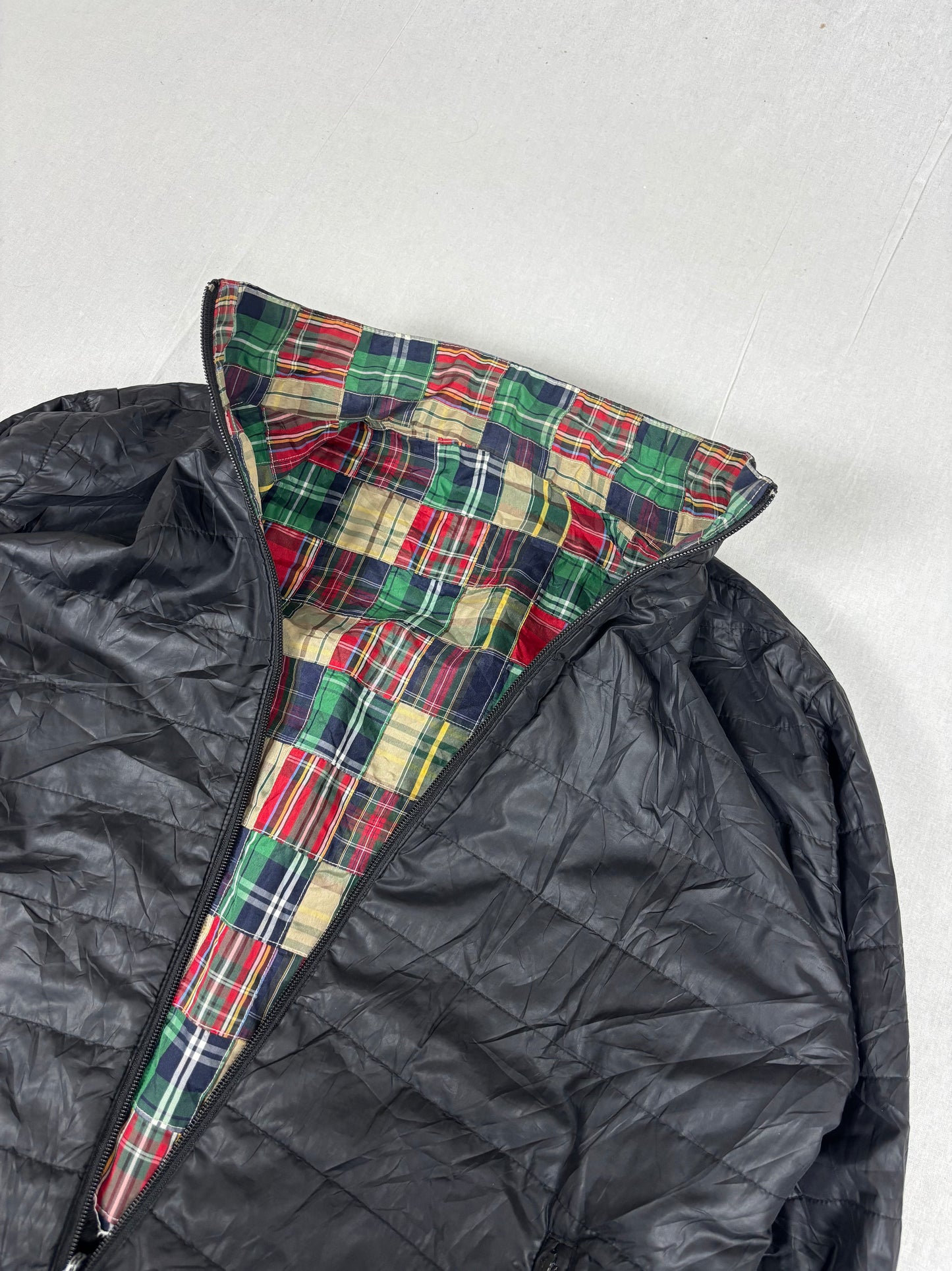 2000s resonate Goodenough reversible 2in1 plaid jacket (l)