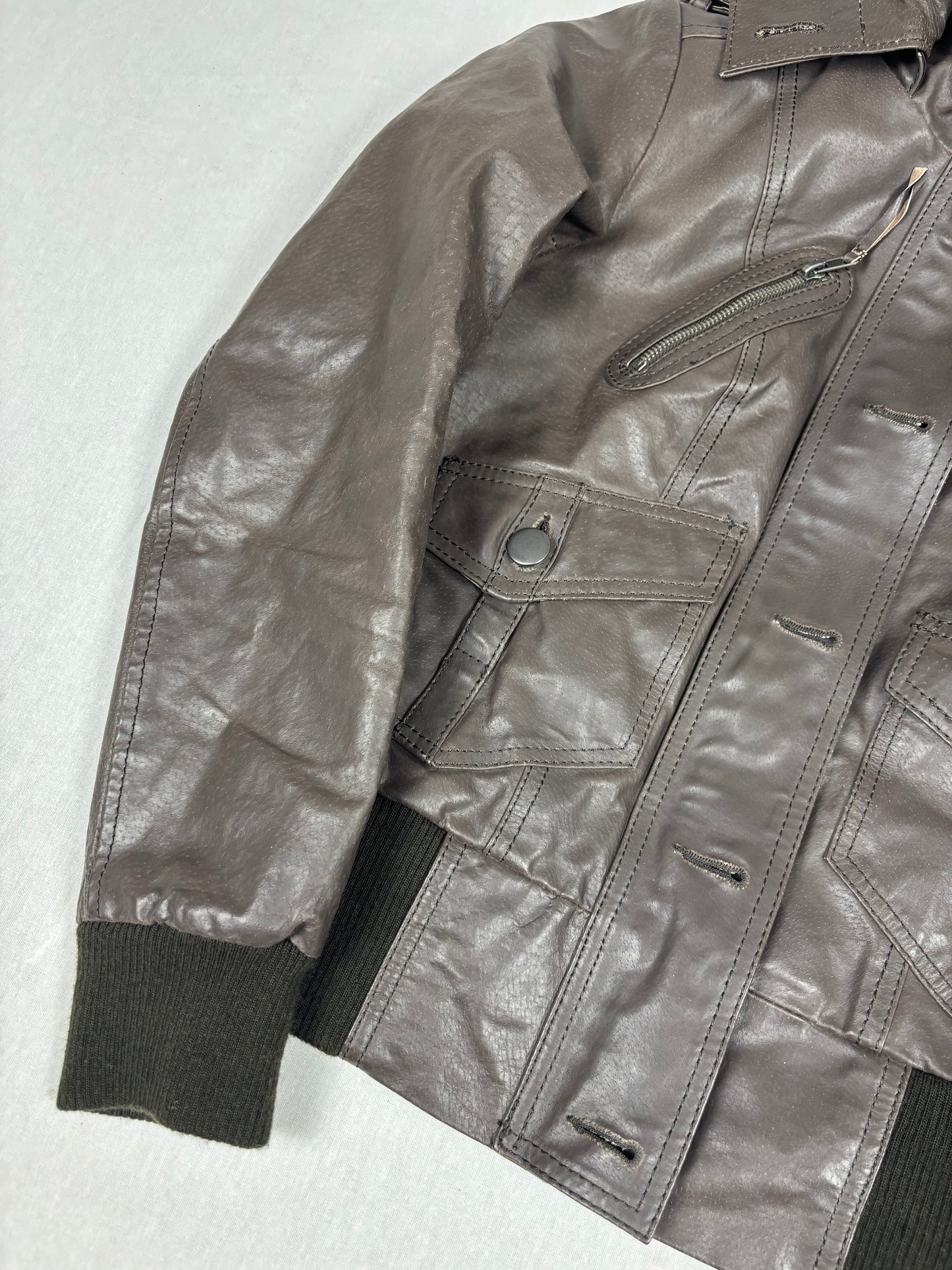 Leather hooded Jacket (s Woman)