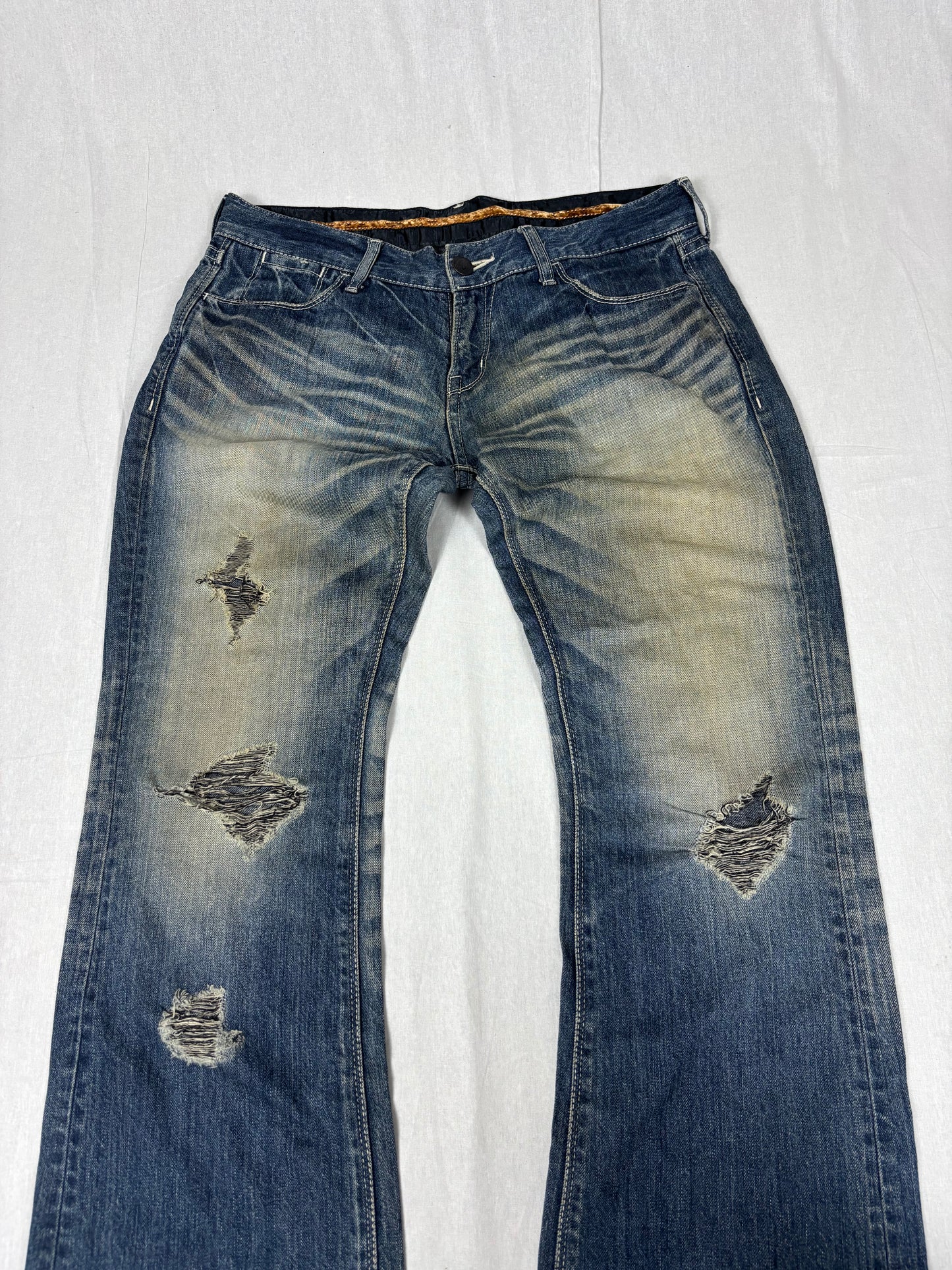 Murder license distressed flared Jeans (w34)