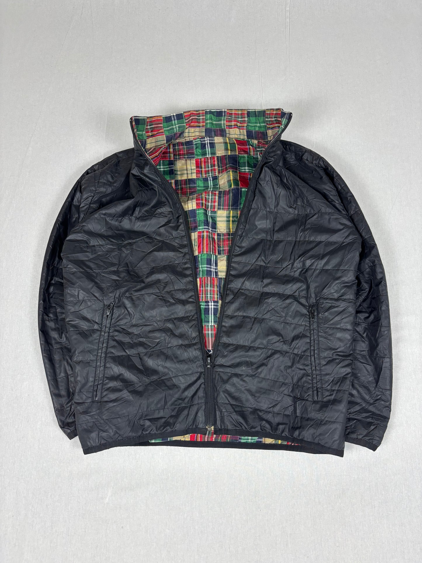 2000s resonate Goodenough reversible 2in1 plaid jacket (l)