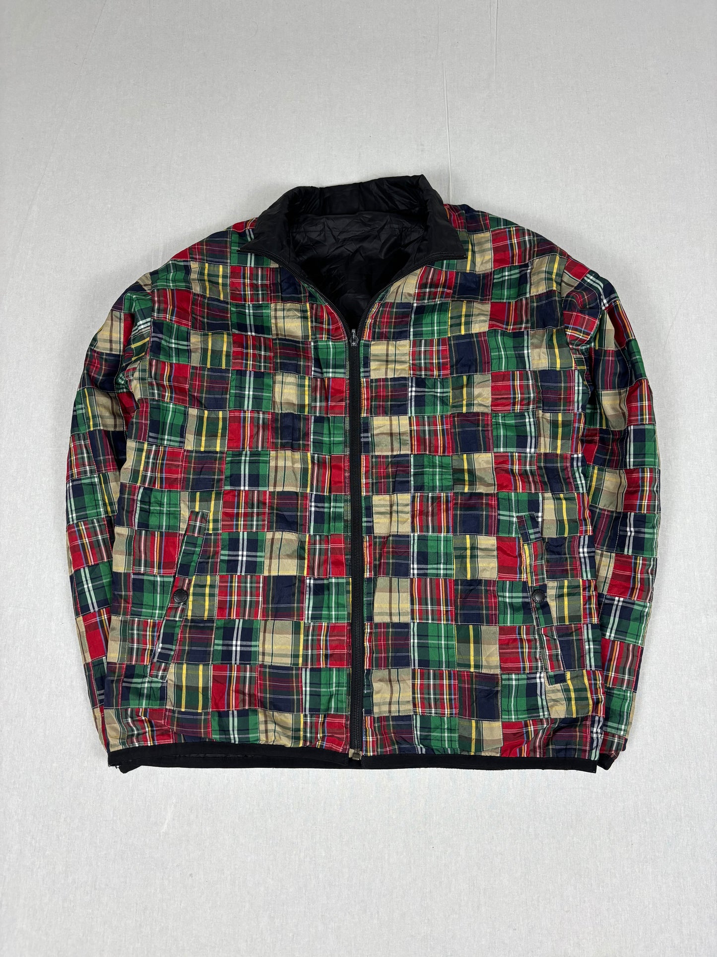 2000s resonate Goodenough reversible 2in1 plaid jacket (l)