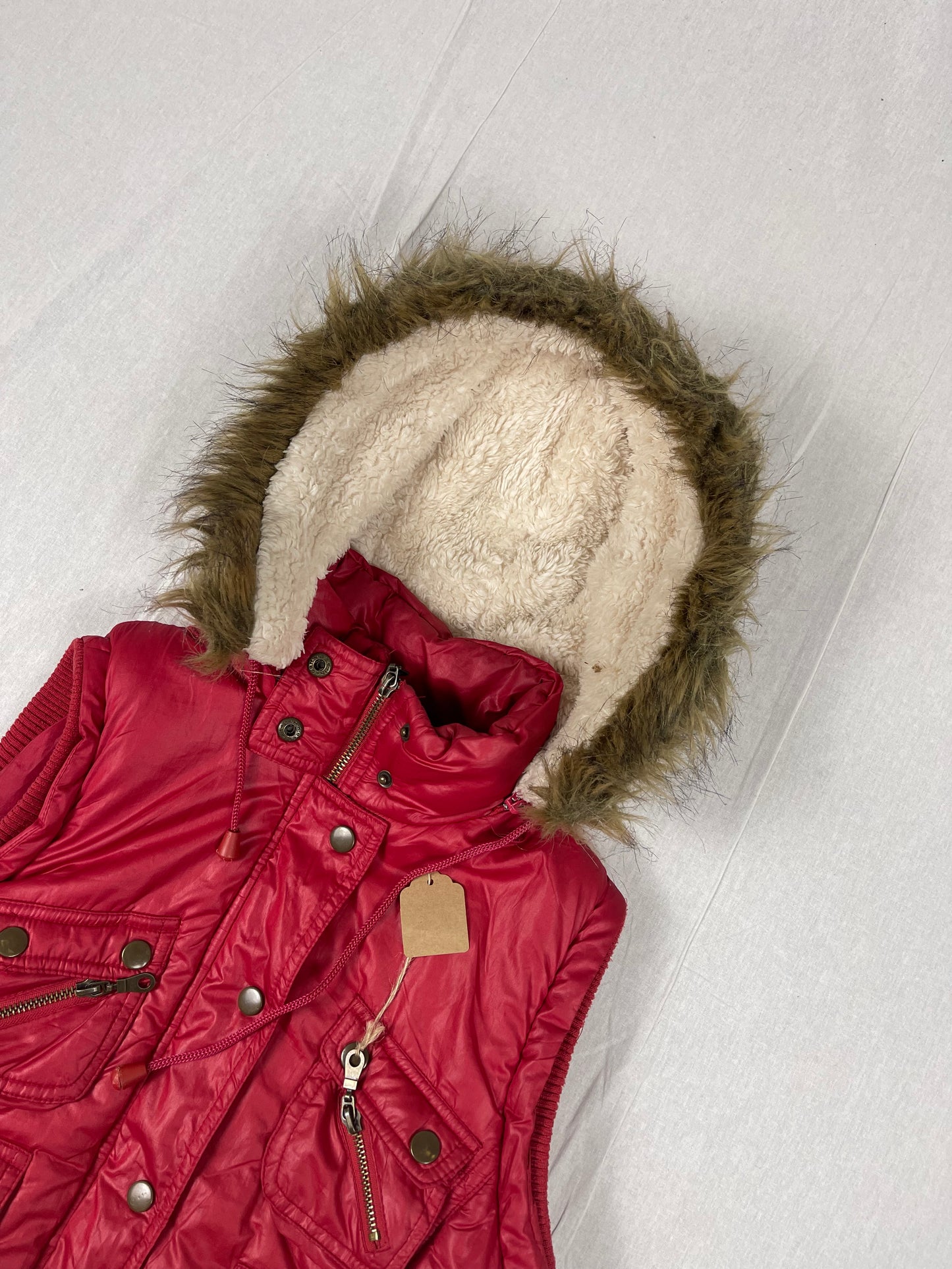 Y2k Weste mit fellkapuze Woman (s)