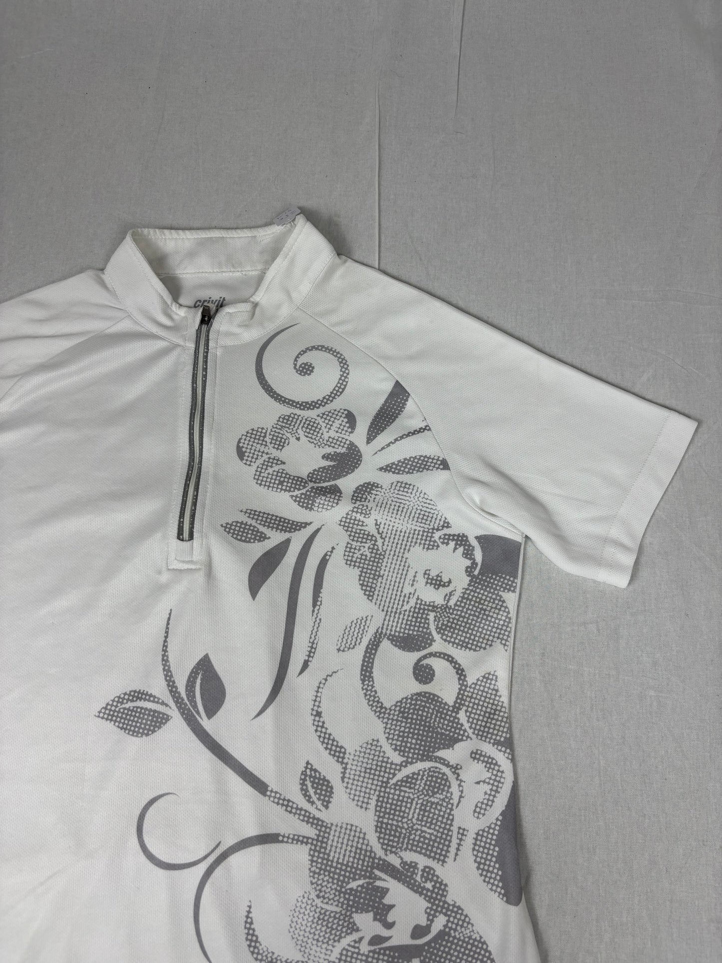 Floral half-zip shirt (m)